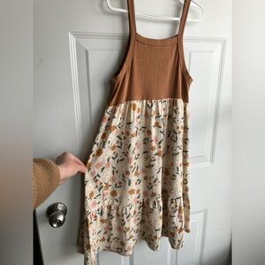 Jax & Lennon brown floral dress youth large 10-11 years
